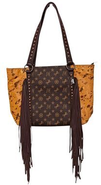 Montana West Signature Western Fringed Studded Shoulder Tote Bag Concealed Carry